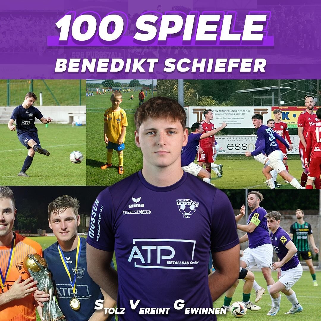 Auch er darf sich spätestens jetzt „Routinier“ nennen😉
Wir gratulieren Benni Schiefer zu seinem 100. Spiel für die Purgstaller Kampfmannschaft🥳💜🤍
#svg #stolz #verteint #gewinnen #atp #metallbau #purgstall #forzasvg #jubilaeum #100 #spiele