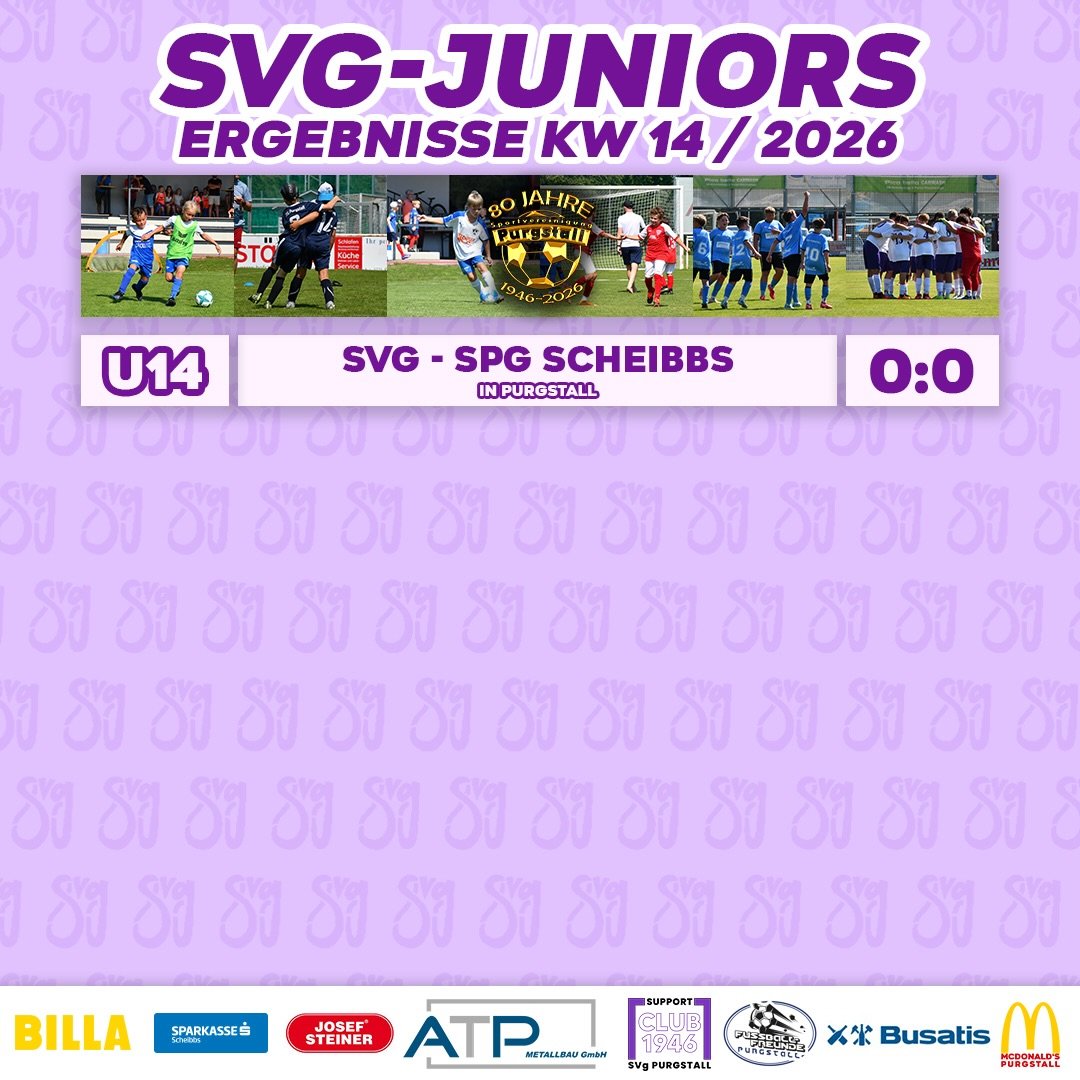 SVg JUNIORS ERGEBNISSE KW14💜🤍
So startete unsere U14 in das Frühjahr.