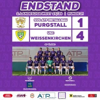 Unsere Kampfmannschaft muss sich das erste Mal im Frühjahr geschlagen geben und verliert gegen Weissenkirchen mit 1:4.
Unsere U23 teilt sich nach einem 1:1 Unentschieden die Punkte.
Weiter geht es nächsten Samstag in Amstetten.