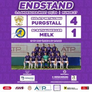 Derby-Sieg unserer Kampfmannschaft zuhause gegen Melk😍💜🤍
Für unsere U23 gab es gegen Melk ein 2:2 Unentschieden.
Weiter geht es nächsten Samstag in Oed.