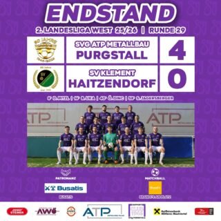 6 Punkte bleiben im Fliederstadion🤩💜🤍

Unsere Kampfmannschaft gewinnt eindrucksvoll mit 4:0🙌🏻

Unsere U23 fährt ebenfalls einen souveränen 4:0 Sieg über Haitzendorf ein💪🏻

Ausblick:
Beendet wird die Saison 2025/26 nächsten Freitag in Waidhofen an der Thaya: KM 18:30, U23 20:30💜🤍