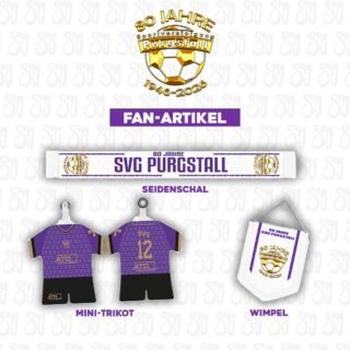 🎉 80 Jahre SVg Purgstall – unsere Jubiläums-Fanartikel sind da!💜🤍

Holt euch ein Stück Vereinsgeschichte für zuhause, unterwegs oder als besonderes Andenken! ⚽

🧣 Seidenschal
🚗 Minitrikot mit Saugnapf – perfekt fürs Auto
🏳️ Jubiläums-Wimpel

Ob für echte SVg-Fans, Sammler oder als Geschenk – unsere Jubiläumsartikel dürfen in keiner Sammlung fehlen! 💜🤍