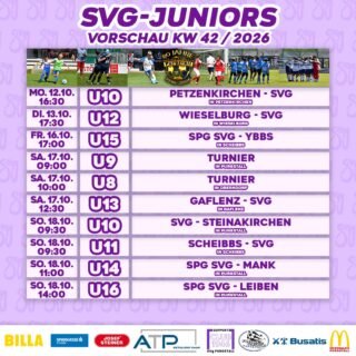 SVg JUNIORS VORSCHAU KW42💜🤍
SVg JUNIORS RÜCKBLICK KW41💜🤍